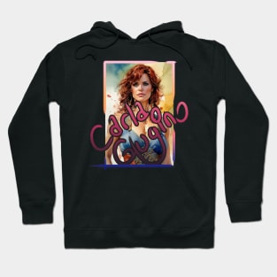 Carla Gugino watercolor portrait graphic design Hoodie